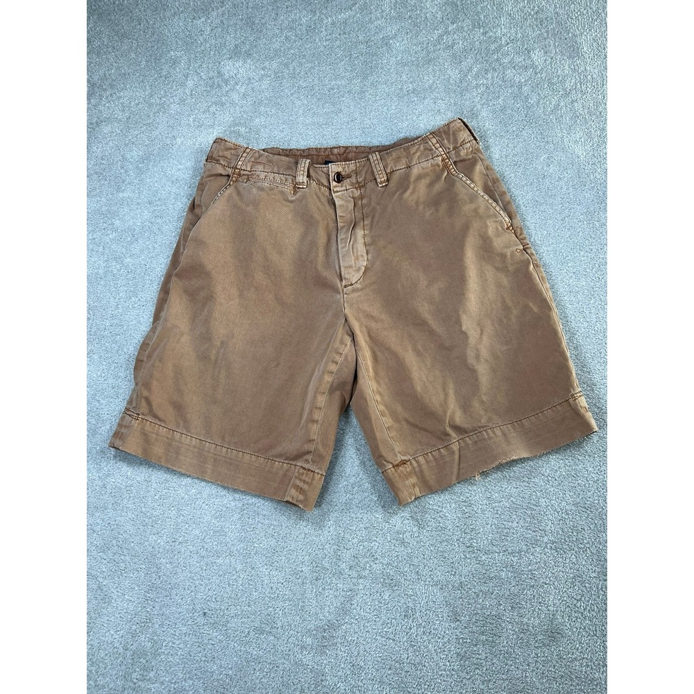 Polo Ralph Lauren Mens 34 Brown Cotton Chino‎ Shorts Distressed Classic Fit Pony